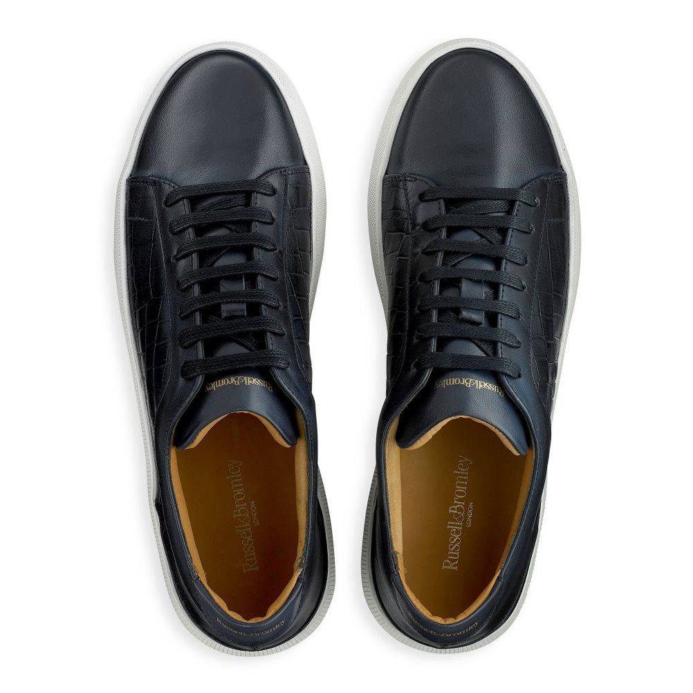 Navy Russell And Bromley Clear Run Lace-up Men's Sneakers | CA-8216A
