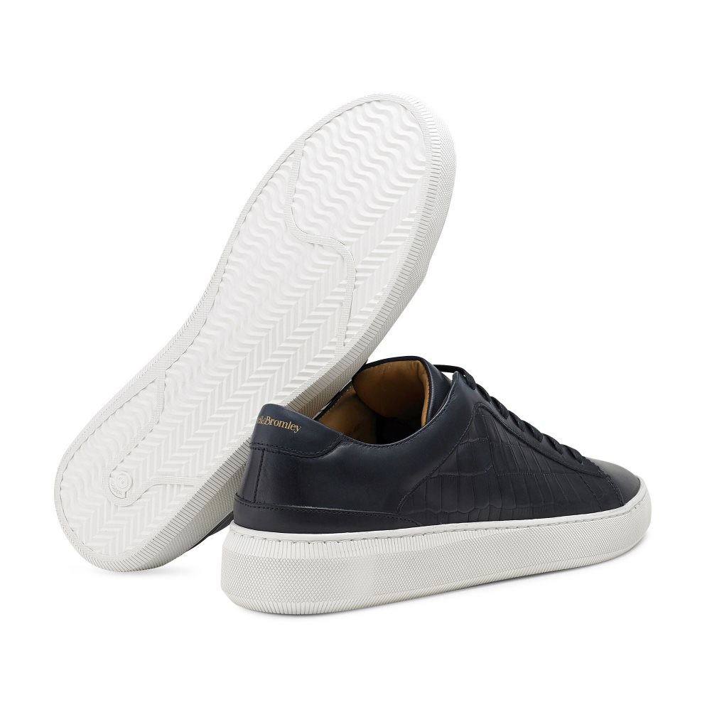 Navy Russell And Bromley Clear Run Lace-up Men's Sneakers | CA-8216A