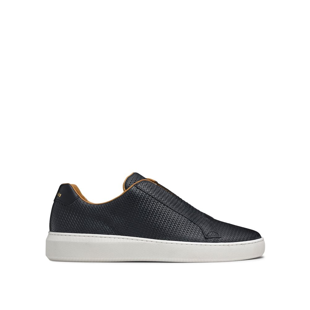 Navy Russell And Bromley Clearway M Laceless Men\'s Sneakers | CA-8249E