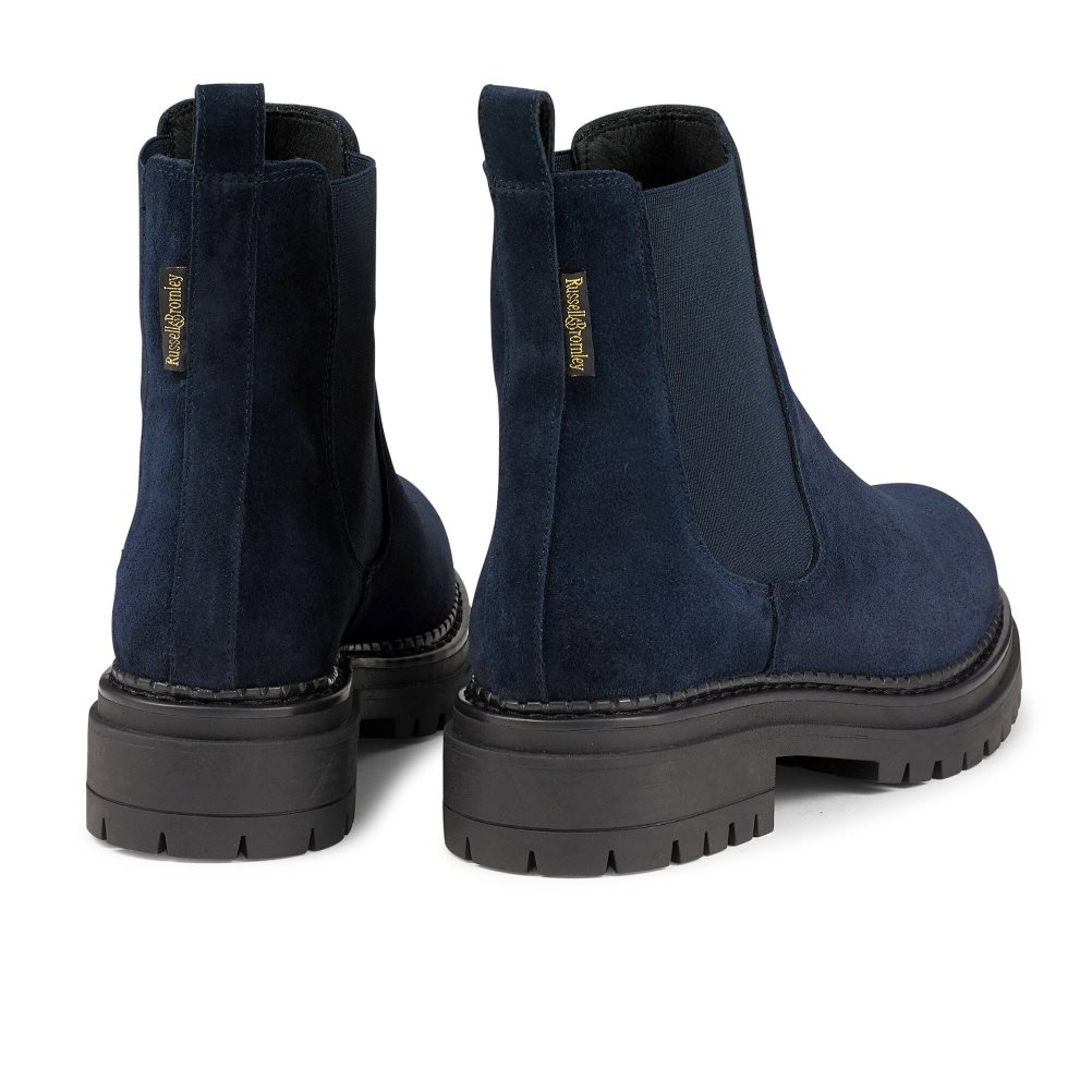 Navy Russell And Bromley Company Combat Women's Chelsea Boots | CA-6319I