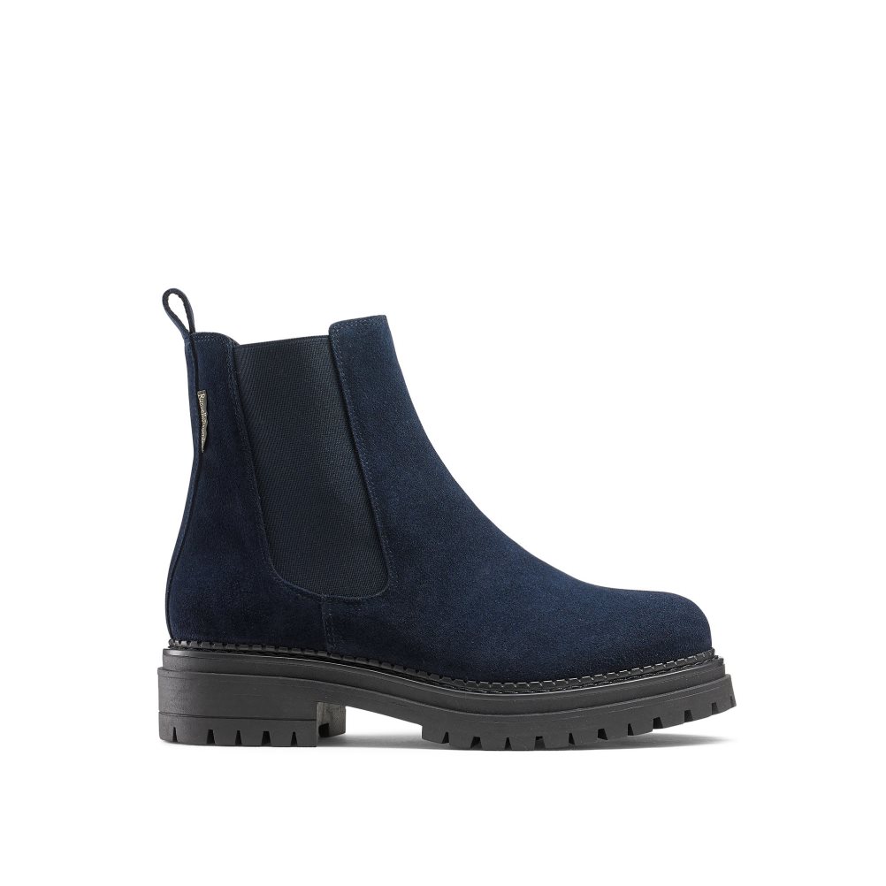 Navy Russell And Bromley Company Combat Women\'s Chelsea Boots | CA-6319I