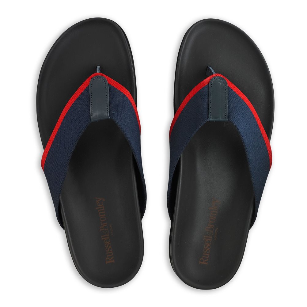 Navy Russell And Bromley Fab Men's Toe-Post Sandals | CA-8374M