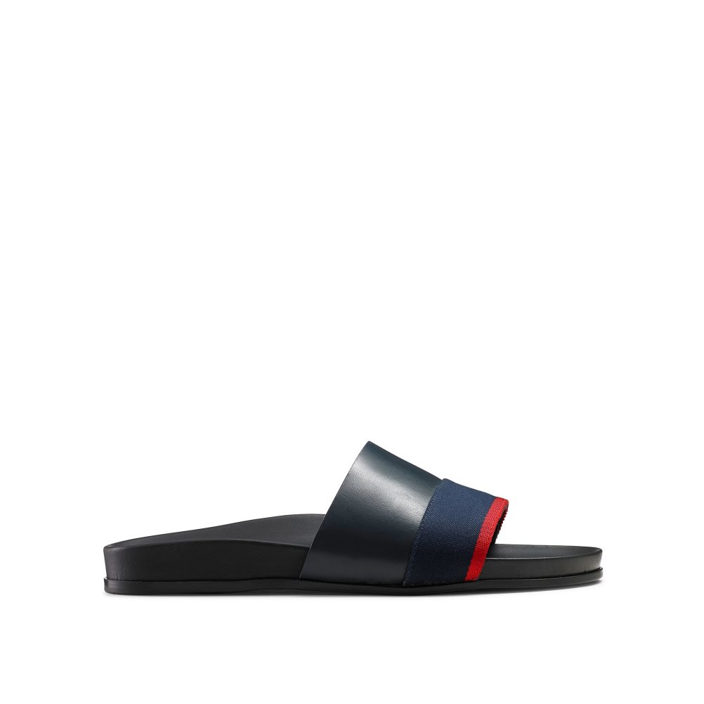 Navy Russell And Bromley Fab Slip Men\'s Slides | CA-1763P