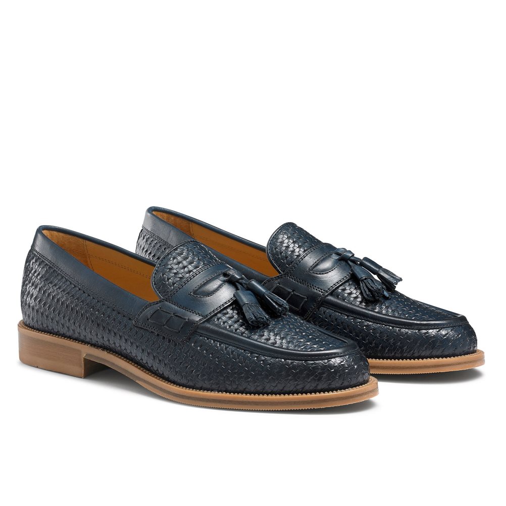 Navy Russell And Bromley Keeble 4 Tassel College Men's Formal Shoes | CA-1952C