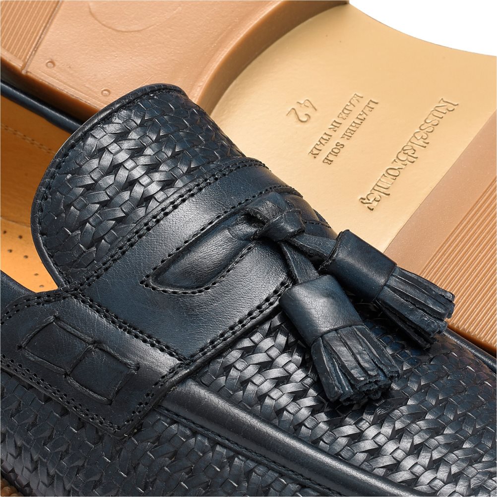 Navy Russell And Bromley Keeble 4 Tassel College Men's Formal Shoes | CA-1952C