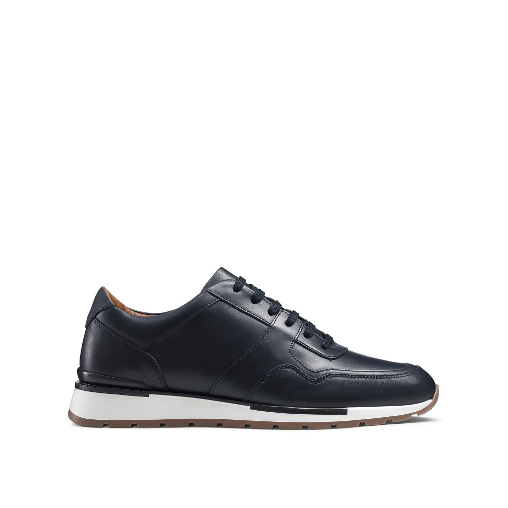 Navy Russell And Bromley Lomond Lace-up Men\'s Sneakers | CA-1049W