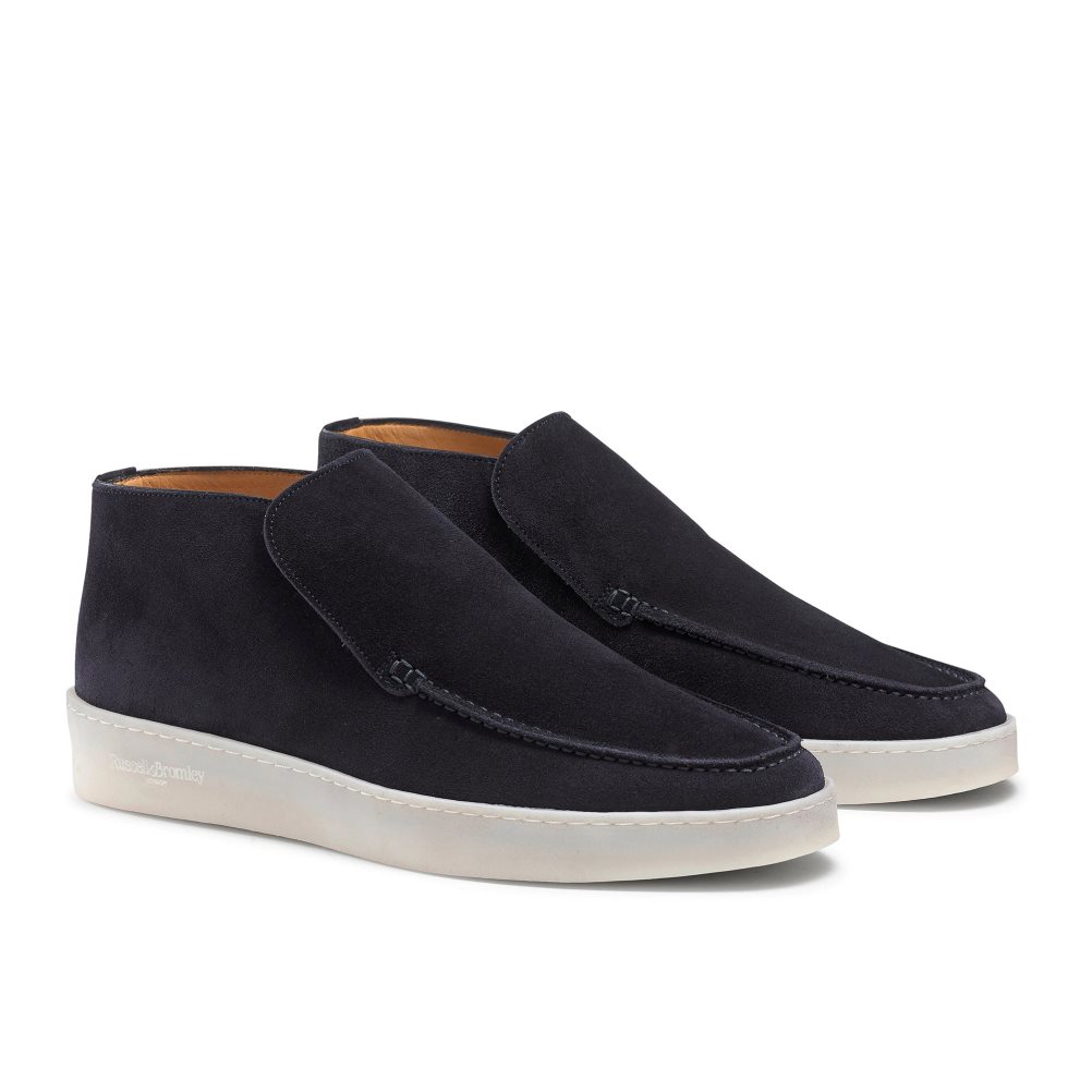 Navy Russell And Bromley Monterey Slip On Men's Chukka Boots | CA-4312O