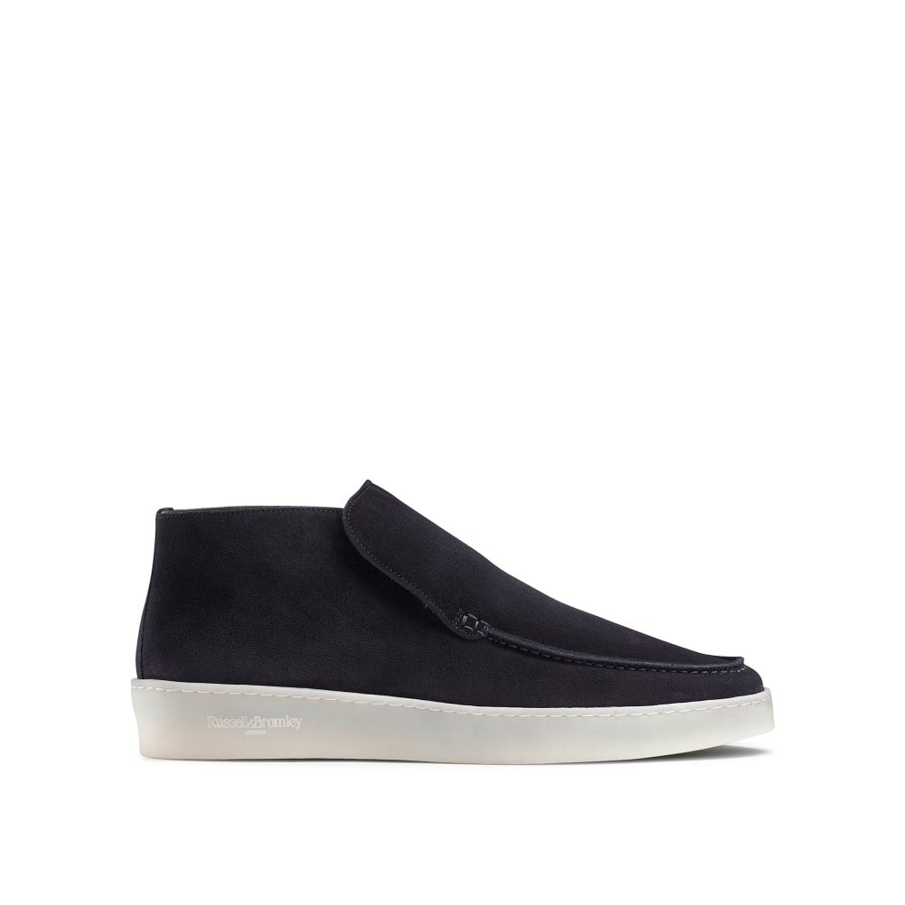 Navy Russell And Bromley Monterey Slip On Men\'s Chukka Boots | CA-4312O