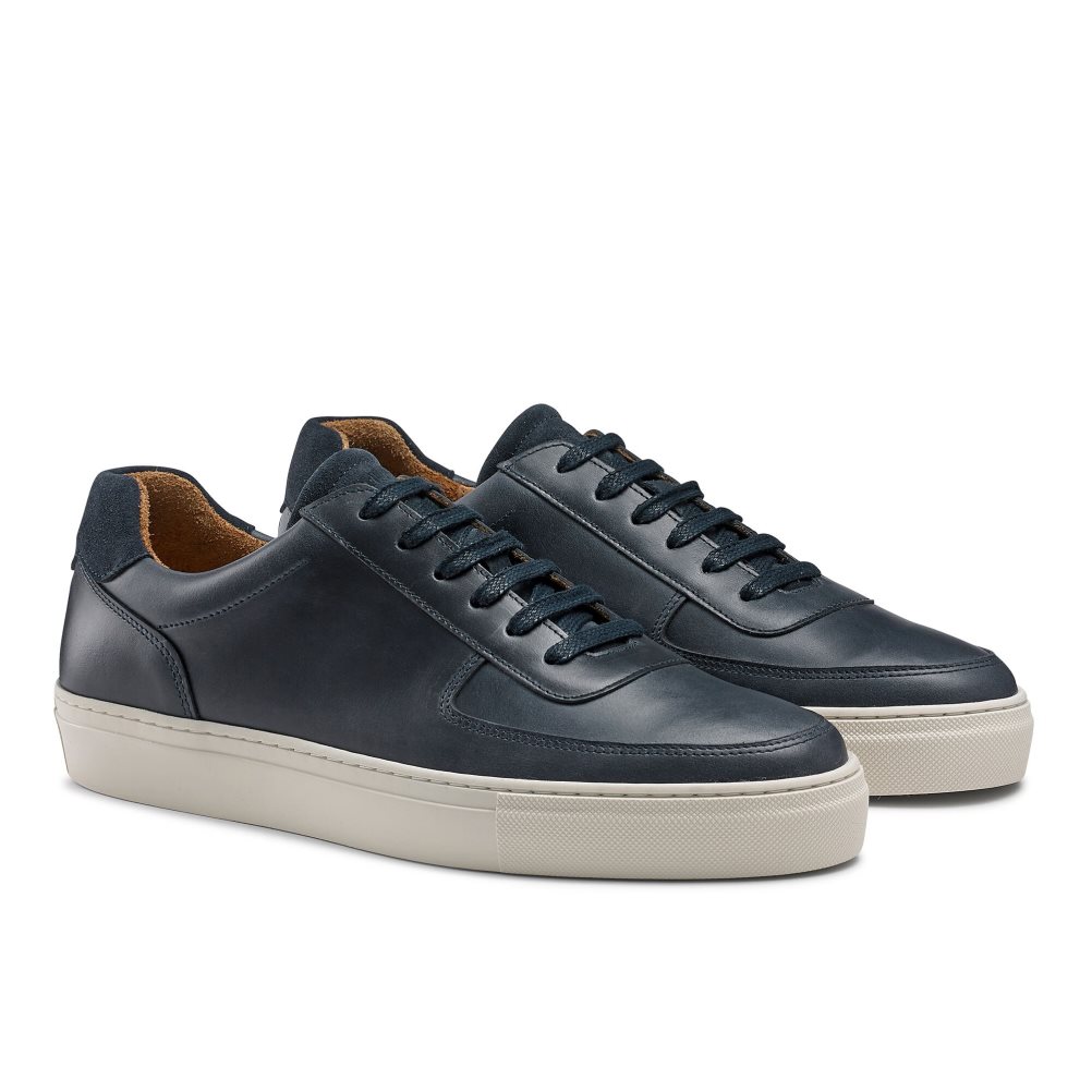 Navy Russell And Bromley Outfield Lace Up Men's Sneakers | CA-4526N