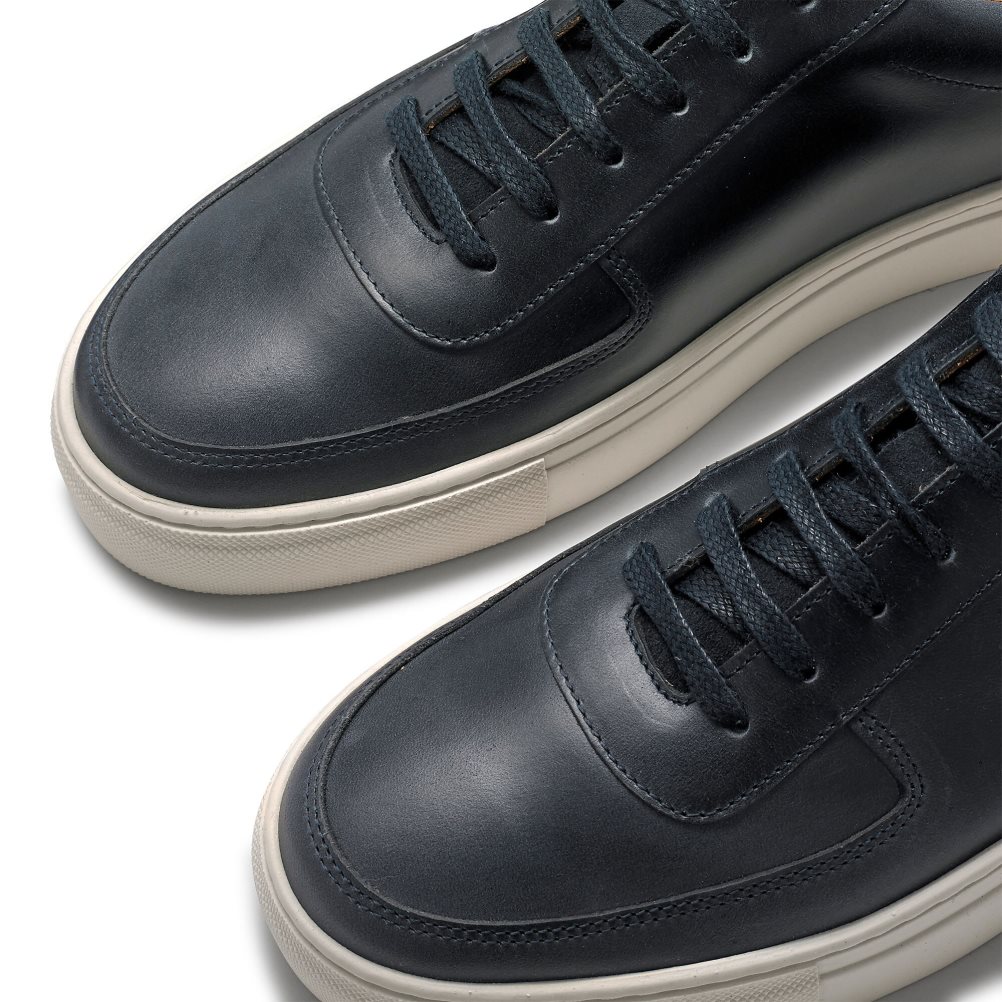 Navy Russell And Bromley Outfield Lace Up Men's Sneakers | CA-4526N