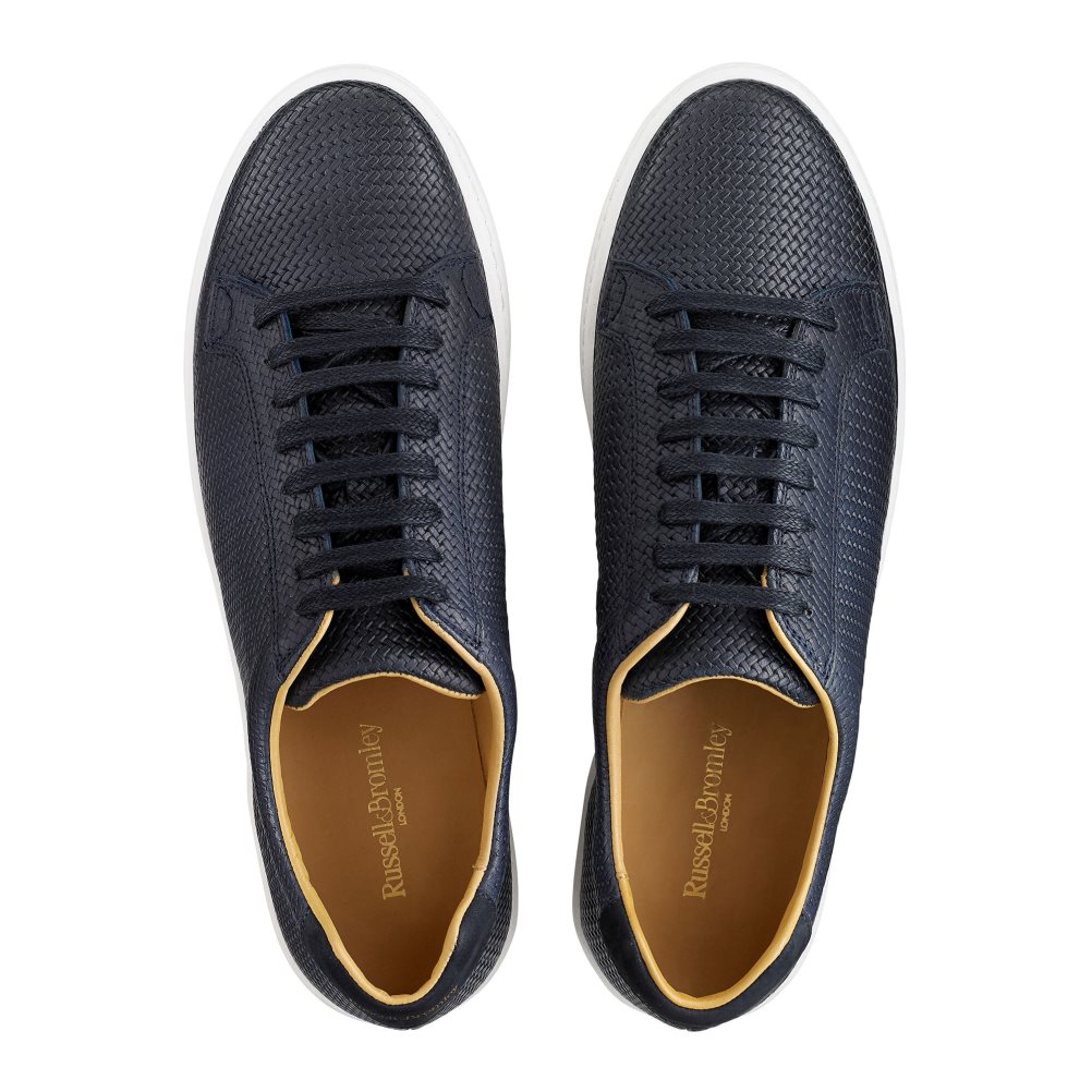 Navy Russell And Bromley Park Run Low-top Men's Sneakers | CA-4732G