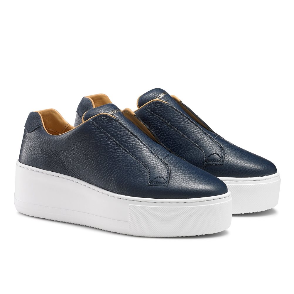 Navy Russell And Bromley Park Up Flatform Laceless Women's Platform Shoes | CA-7549L