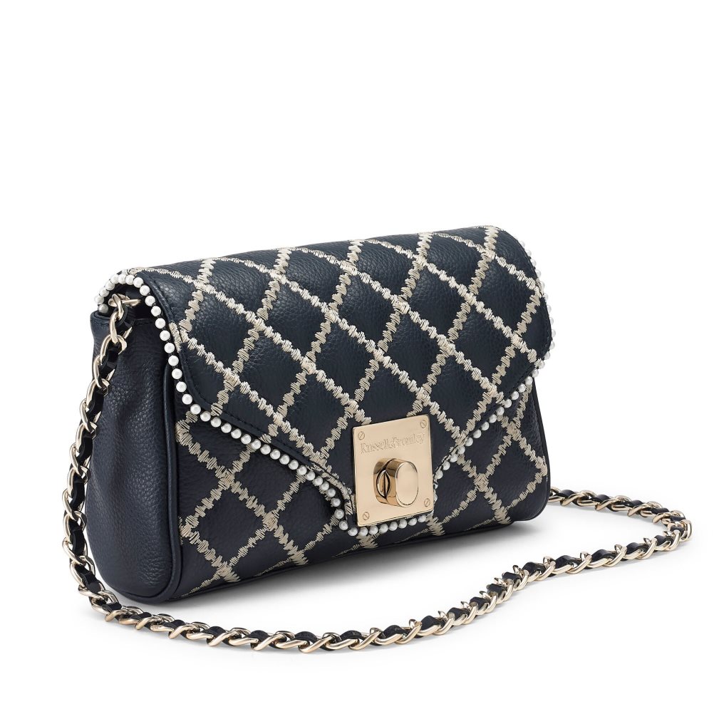 Navy Russell And Bromley Promenade Chain Women's Mini Bag | CA-8102G