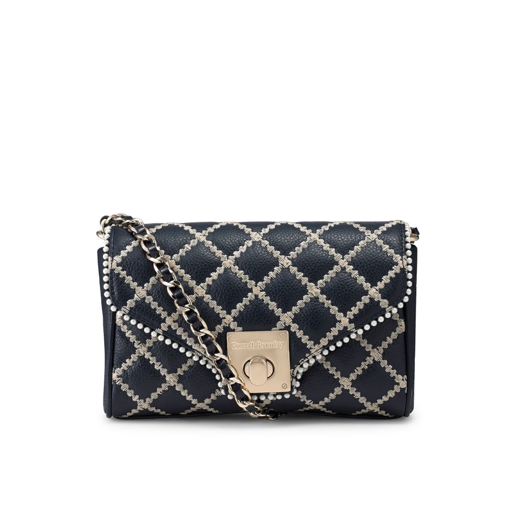 Navy Russell And Bromley Promenade Chain Women\'s Mini Bag | CA-8102G
