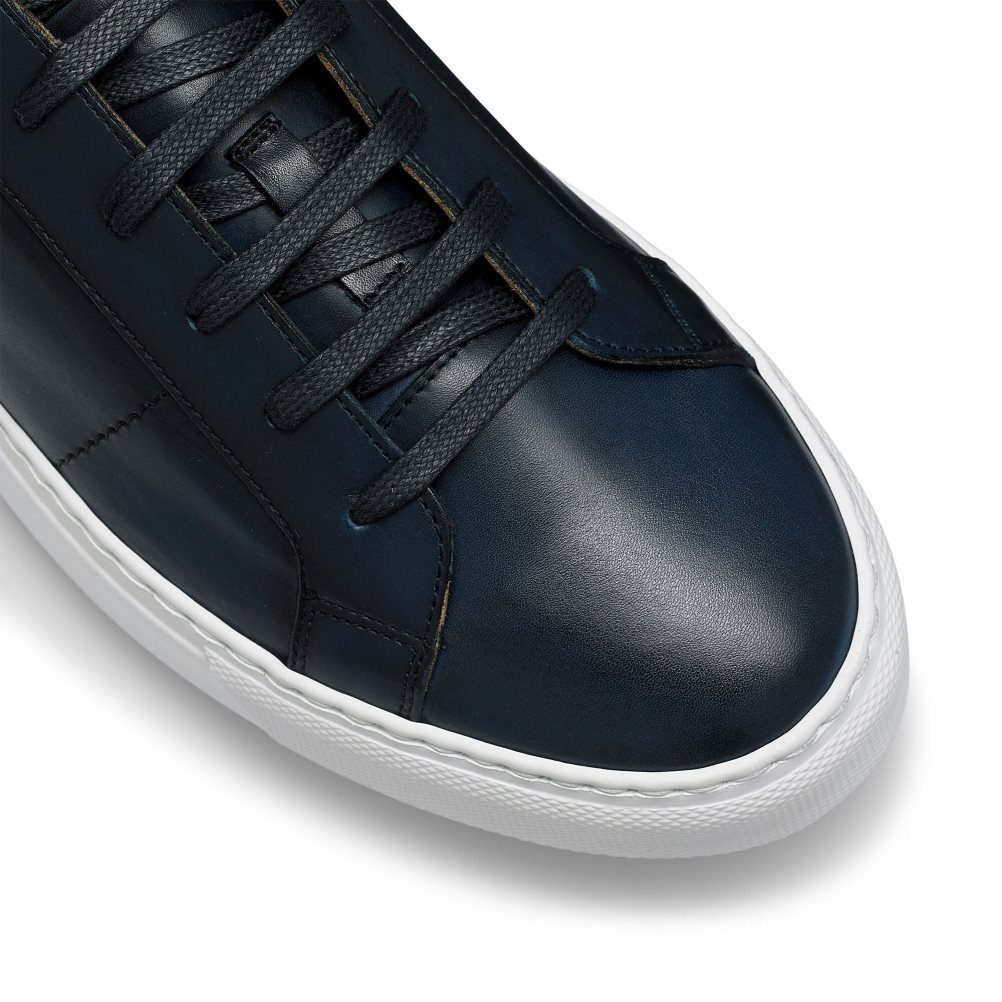 Navy Russell And Bromley Realtime Luxury Men's Sneakers | CA-9635F