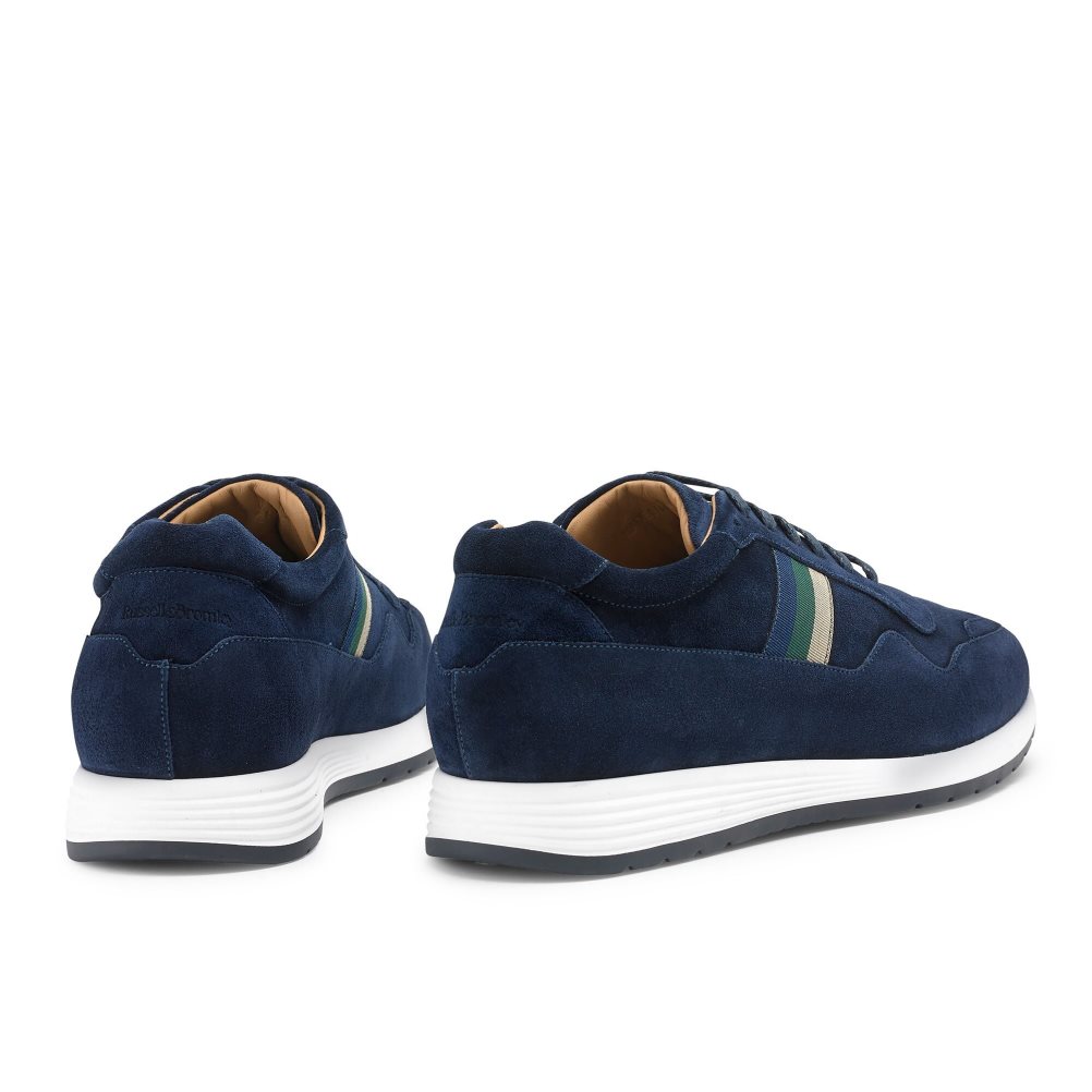 Navy Russell And Bromley Run Time Luxury Men's Sneakers | CA-8475V