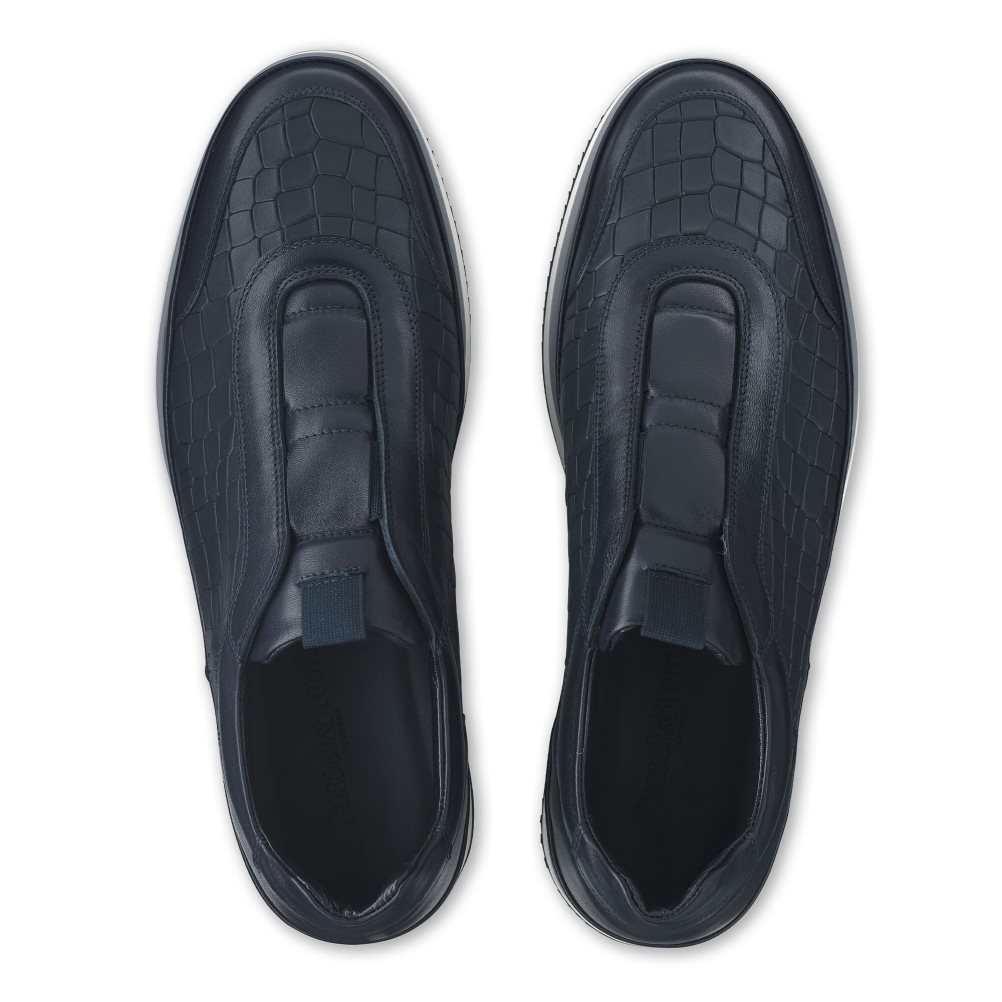 Navy Russell And Bromley San Giusto Oxford Laceless Men's Sneakers | CA-7021K