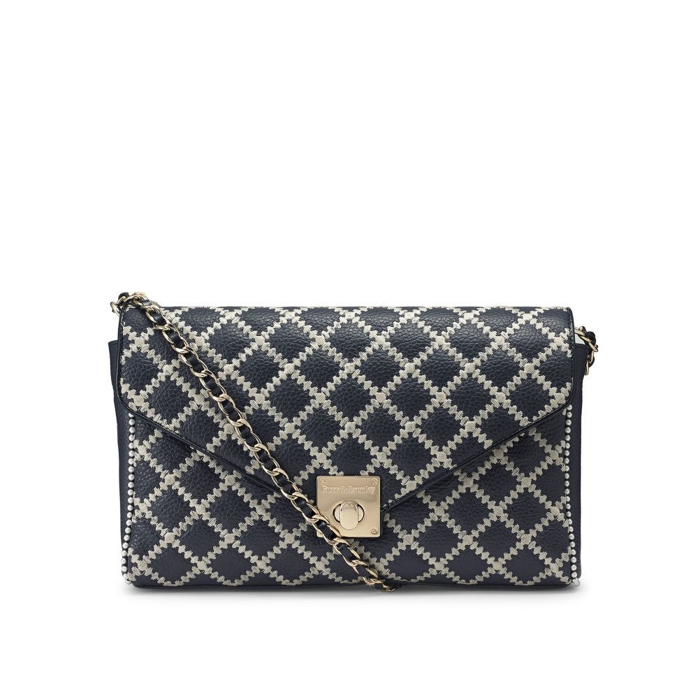 Navy Russell And Bromley Seawalk Large Chain Women\'s Crossbody Bags | CA-9381T