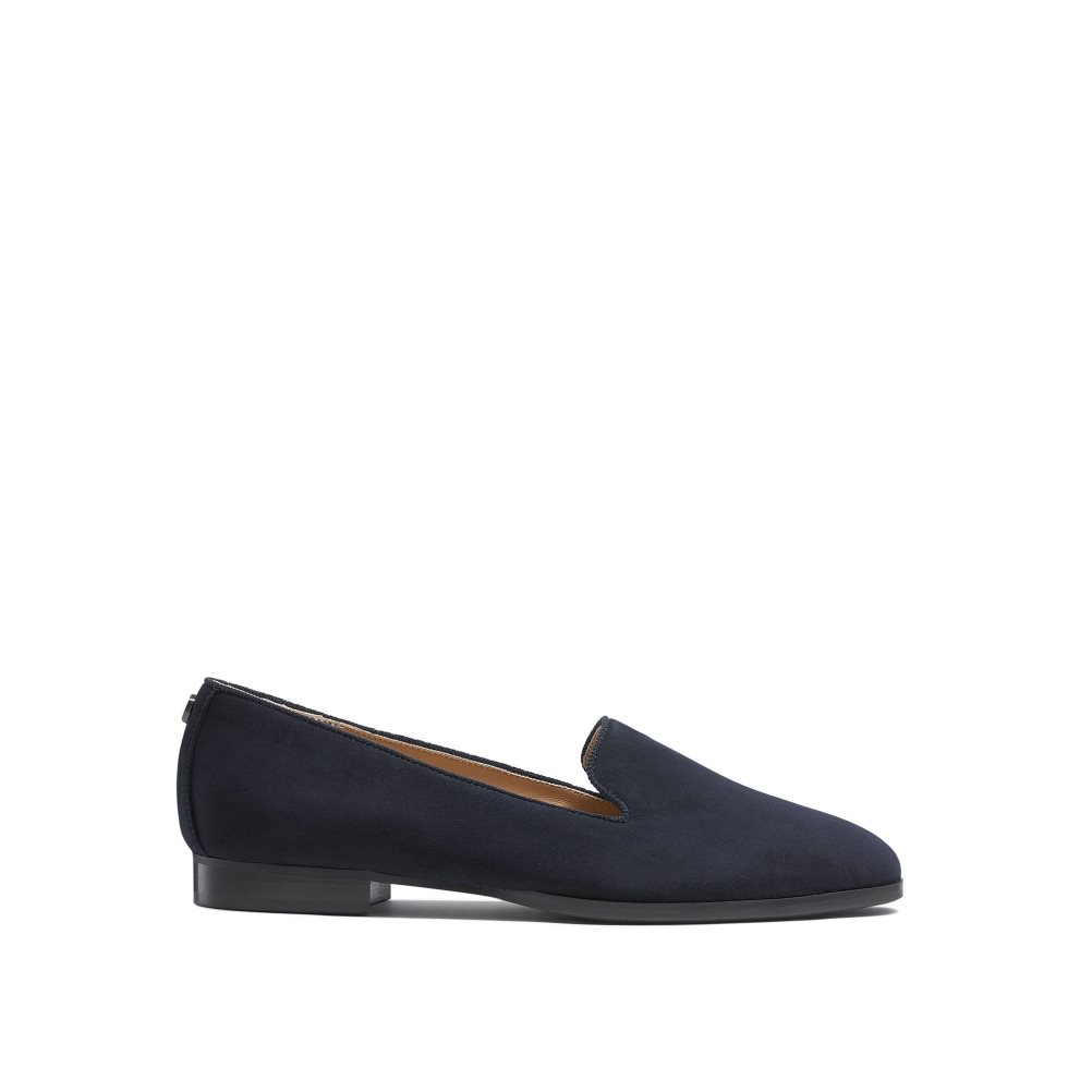 Navy Russell And Bromley Smoking Dress Women\'s Ballet Flats | CA-4983N