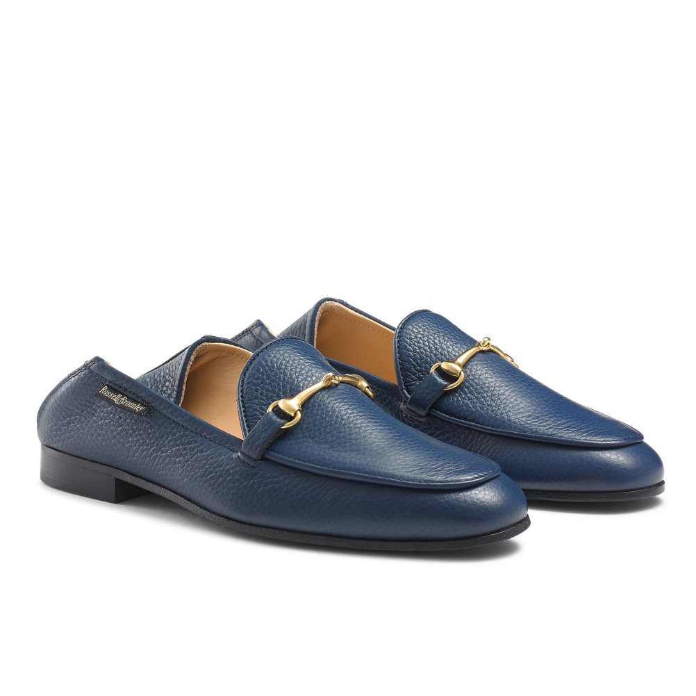 Navy Russell And Bromley Snaffle Women's Loafers | CA-5921P