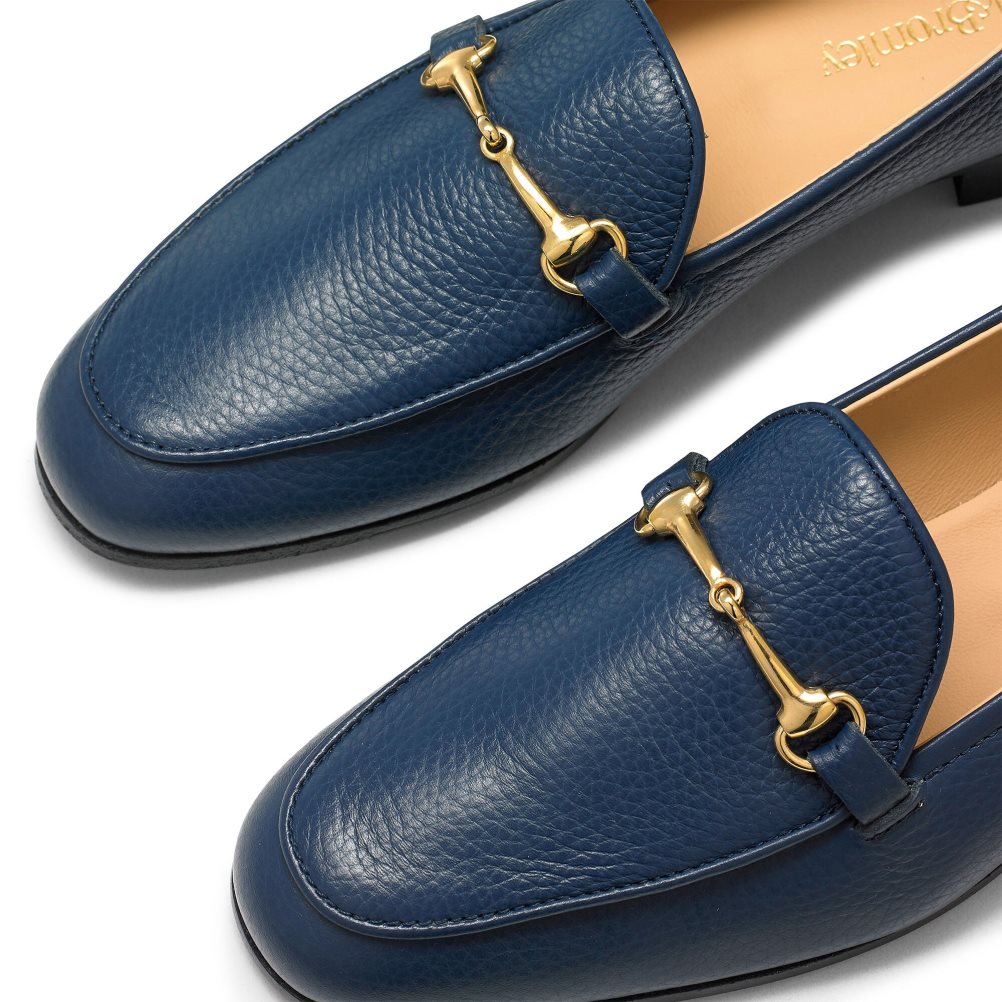 Navy Russell And Bromley Snaffle Women's Loafers | CA-5921P