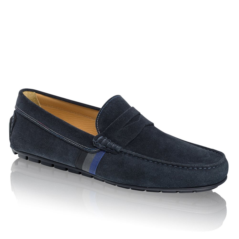 Navy Russell And Bromley Soft Wear Driving Men's Formal Shoes | CA-2514P