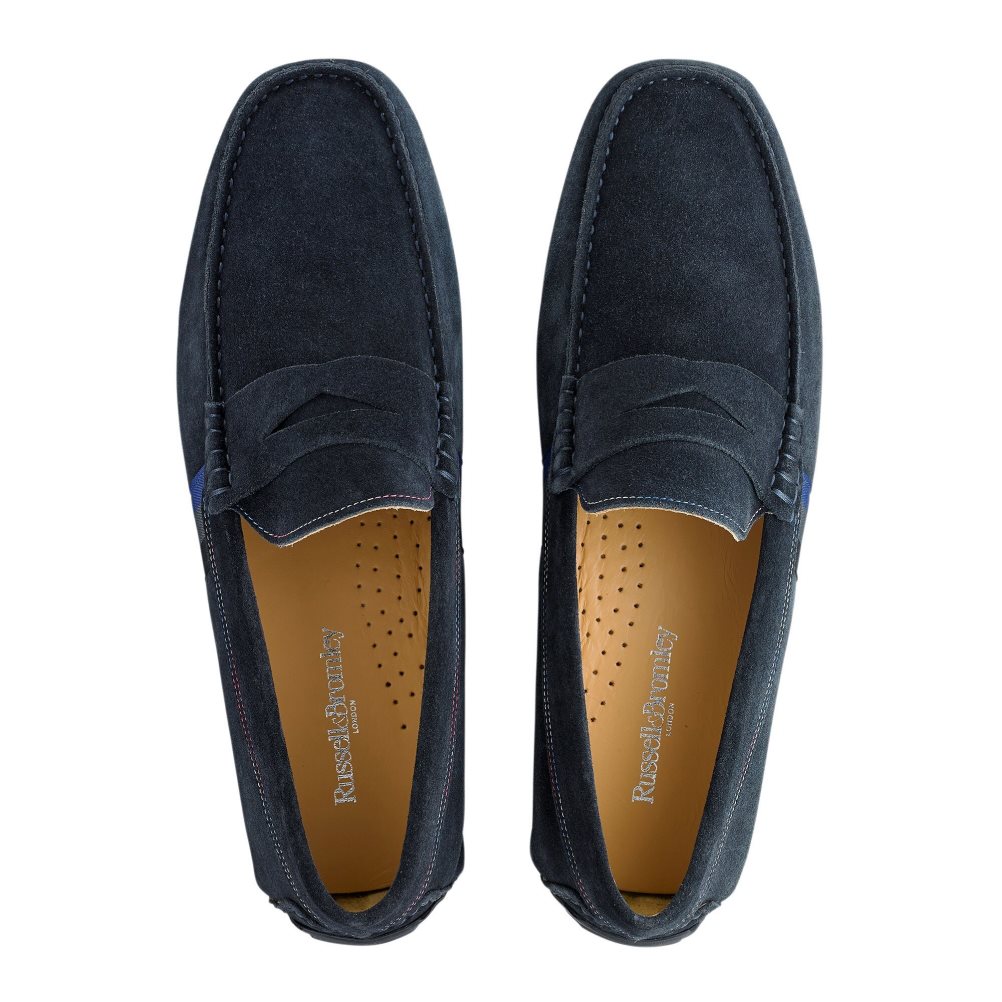 Navy Russell And Bromley Soft Wear Driving Men's Formal Shoes | CA-2514P