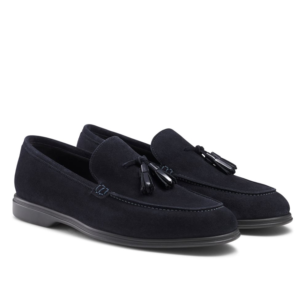 Navy Russell And Bromley Tassel Tassel Men's Formal Shoes | CA-8207Z