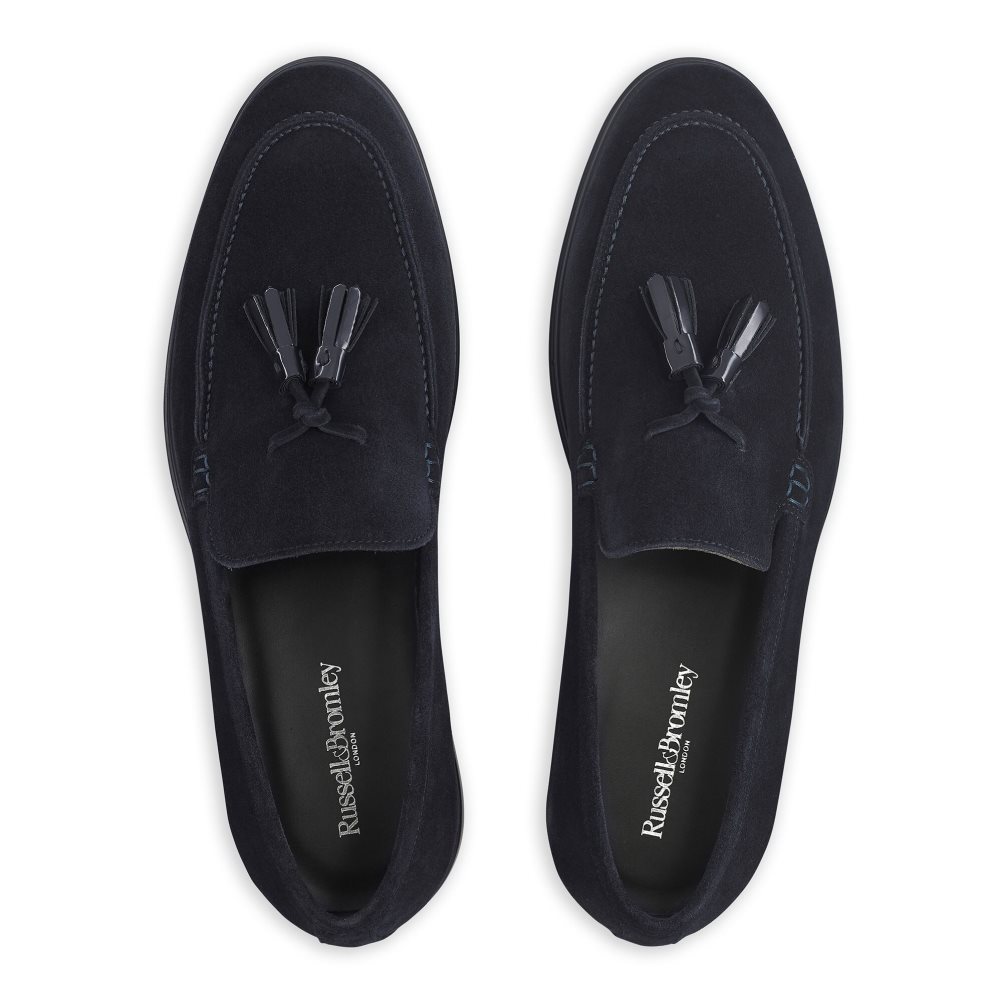 Navy Russell And Bromley Tassel Tassel Men's Formal Shoes | CA-8207Z