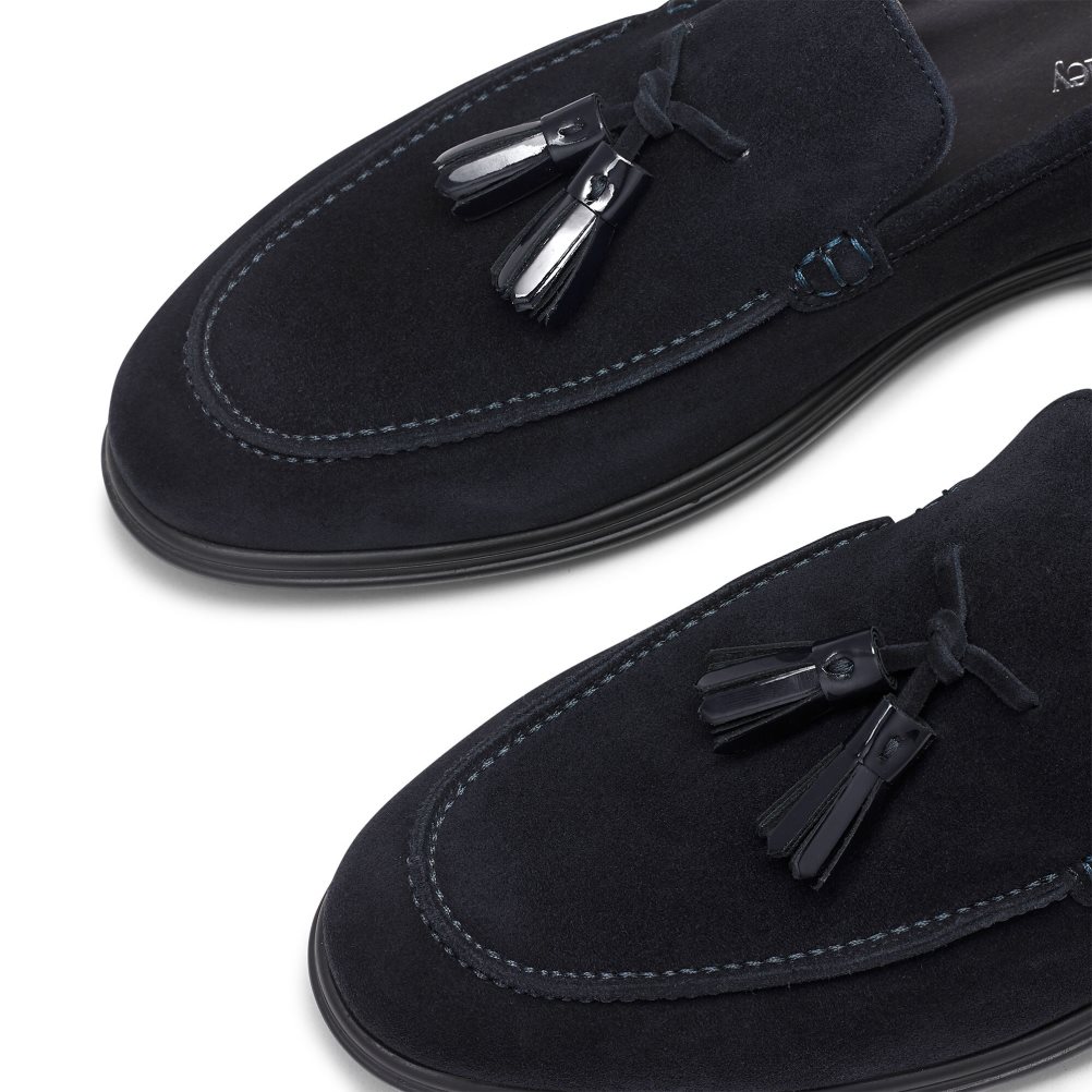 Navy Russell And Bromley Tassel Tassel Men's Formal Shoes | CA-8207Z