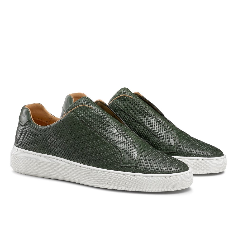 Olive Russell And Bromley Clearway M Laceless Men's Sneakers | CA-6845Q