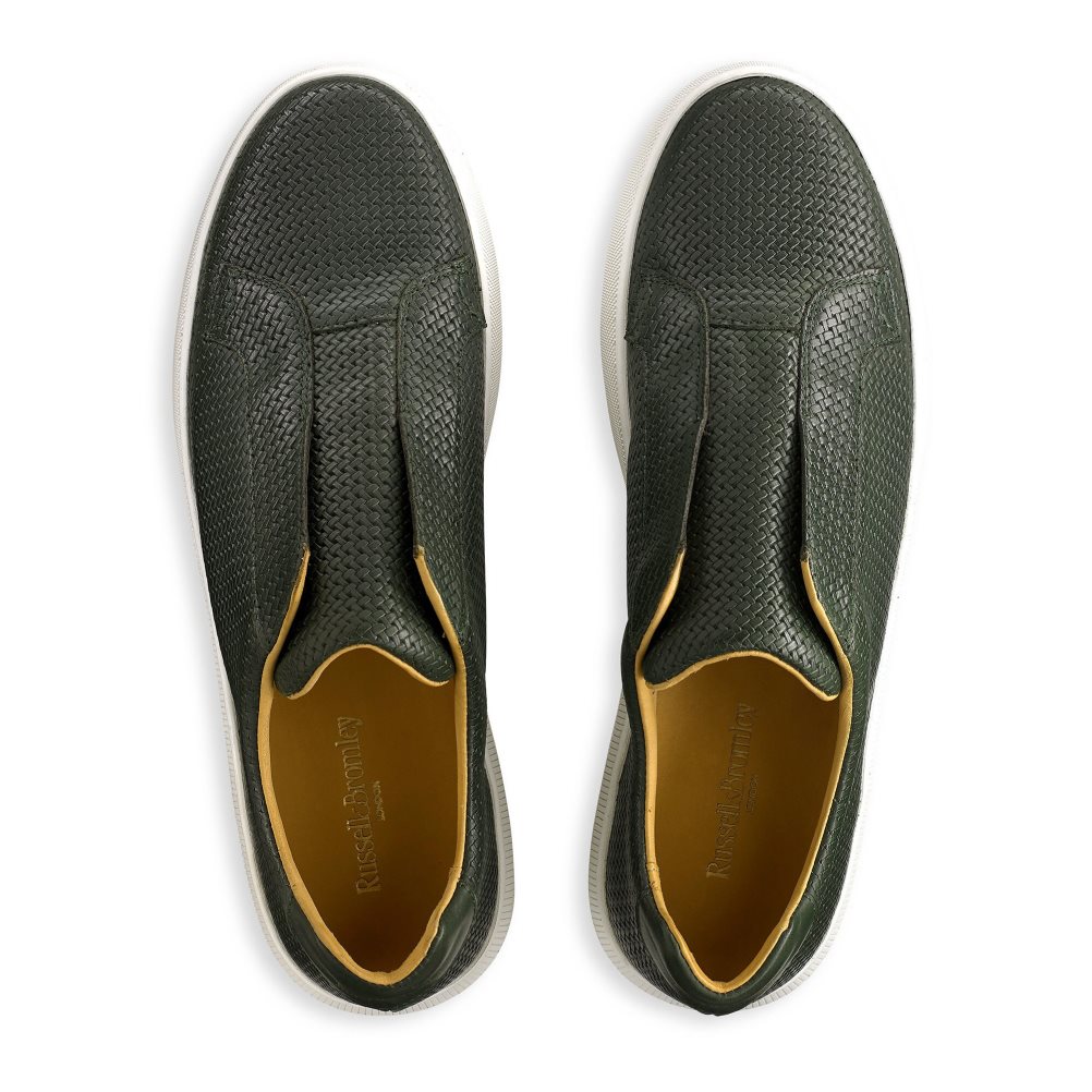 Olive Russell And Bromley Clearway M Laceless Men's Sneakers | CA-6845Q