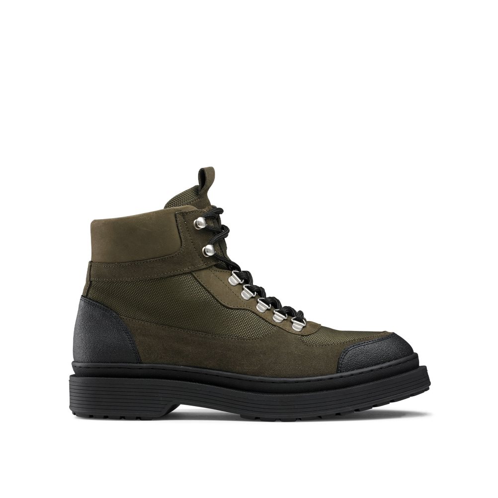 Olive Russell And Bromley Trail Hiker Lace Men\'s Ankle Boots | CA-6802U