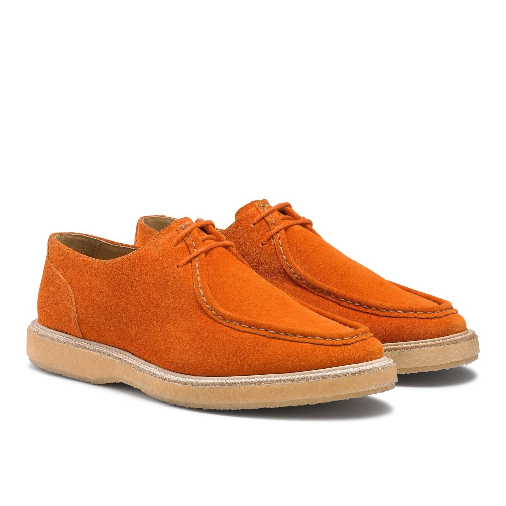 Orange Russell And Bromley Algonquin Crepe Sole Trappeur Men's Derby Shoes | CA-1862R