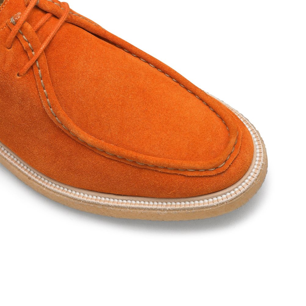 Orange Russell And Bromley Algonquin Crepe Sole Trappeur Men's Derby Shoes | CA-1862R