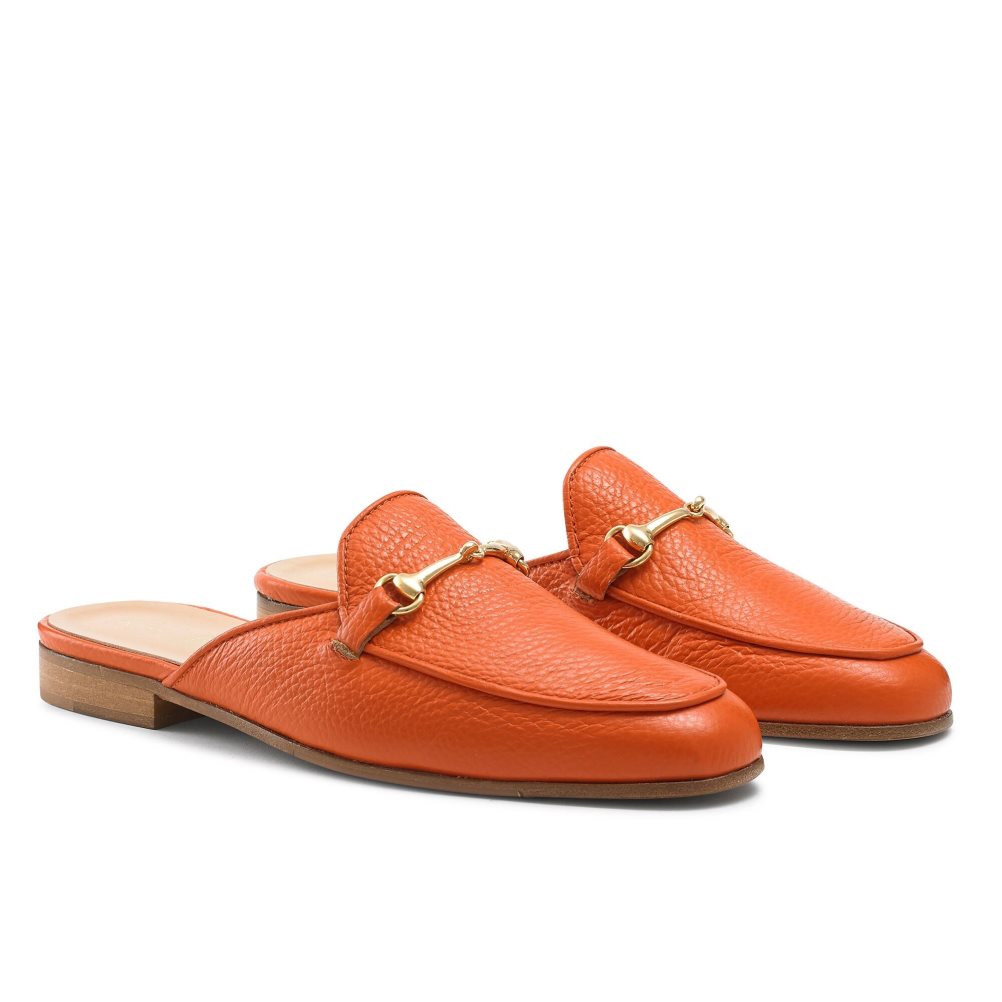 Orange Russell And Bromley Backless Women's Loafers | CA-8350Q