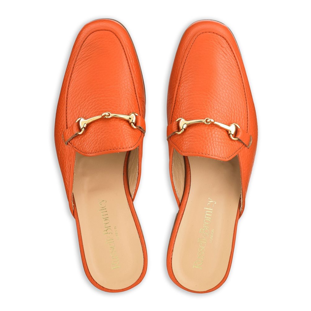Orange Russell And Bromley Backless Women's Loafers | CA-8350Q