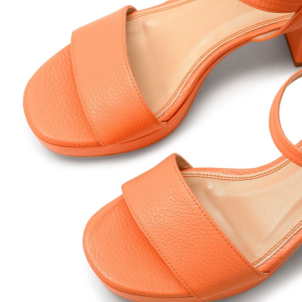 Orange Russell And Bromley Discoqueen Platform Women's Heels Sandals | CA-2796F