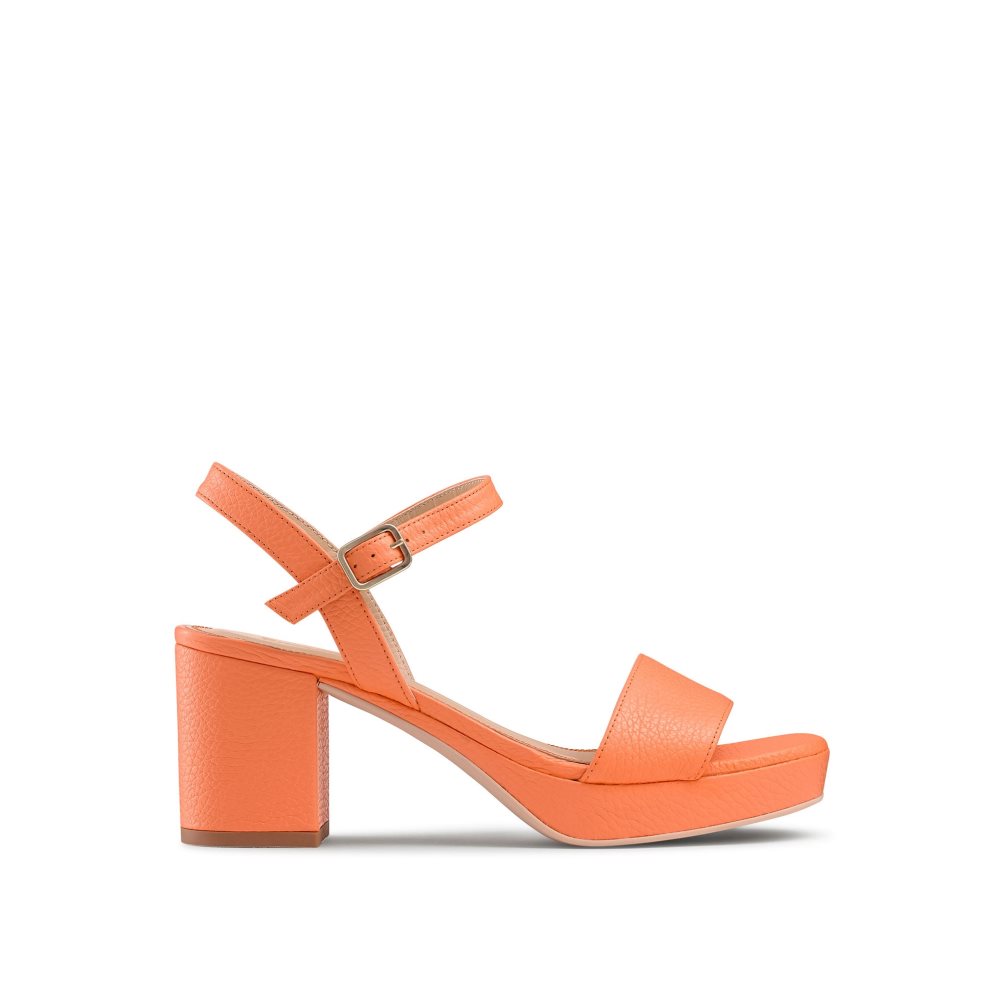 Orange Russell And Bromley Discoqueen Platform Women\'s Heels Sandals | CA-2796F