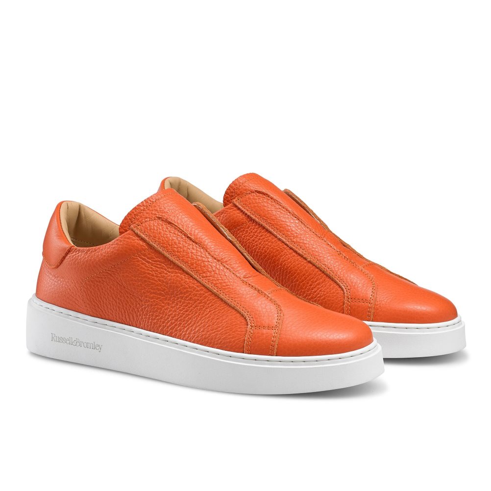 Orange Russell And Bromley Dream Laceless Women's Platform Shoes | CA-3597Q