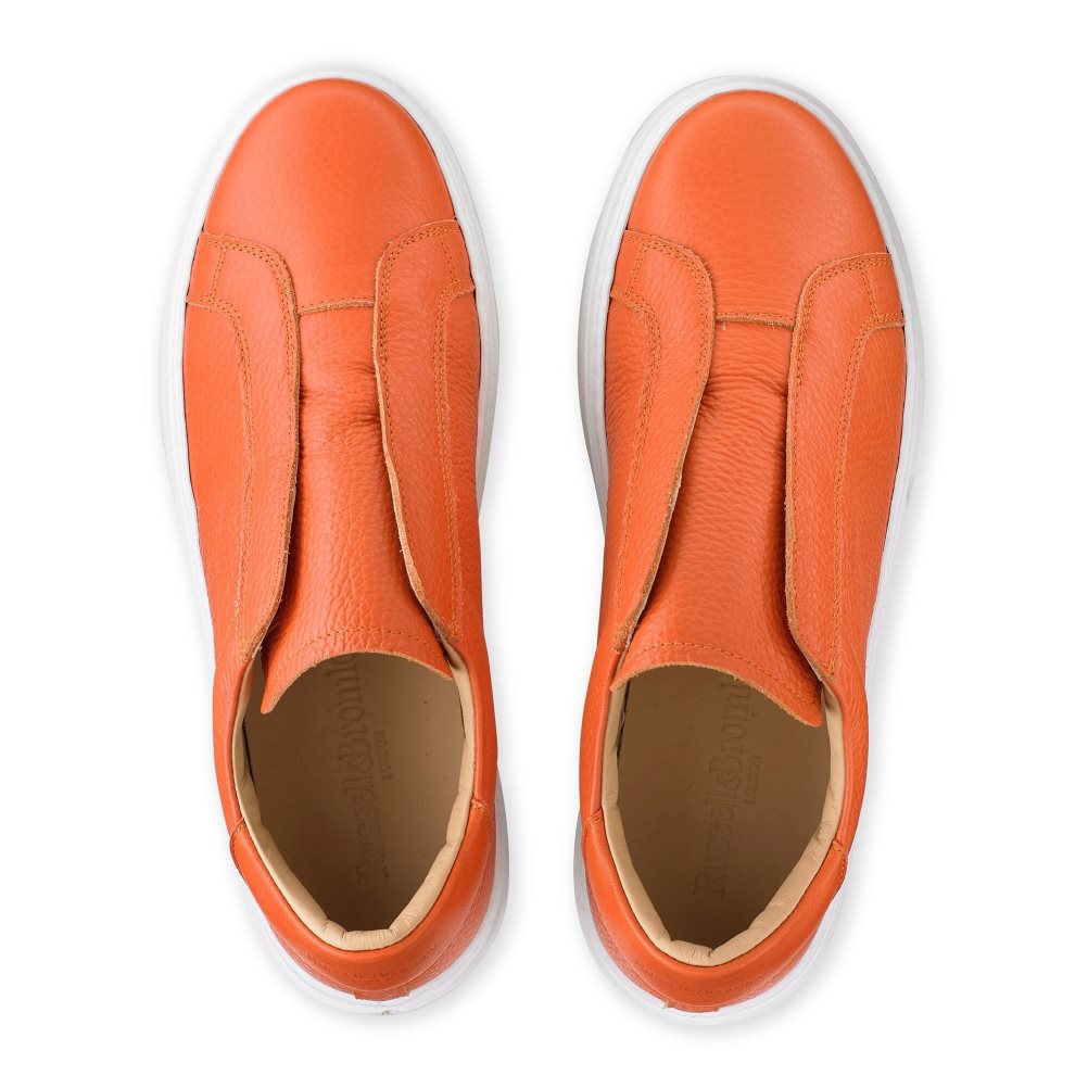 Orange Russell And Bromley Dream Laceless Women's Platform Shoes | CA-3597Q