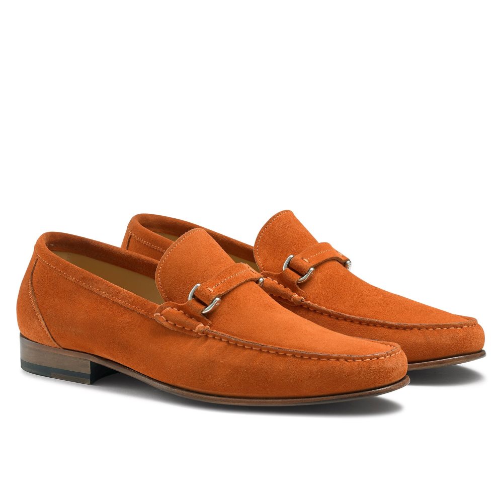 Orange Russell And Bromley Elite Slip On Men's Moccasins | CA-8716N