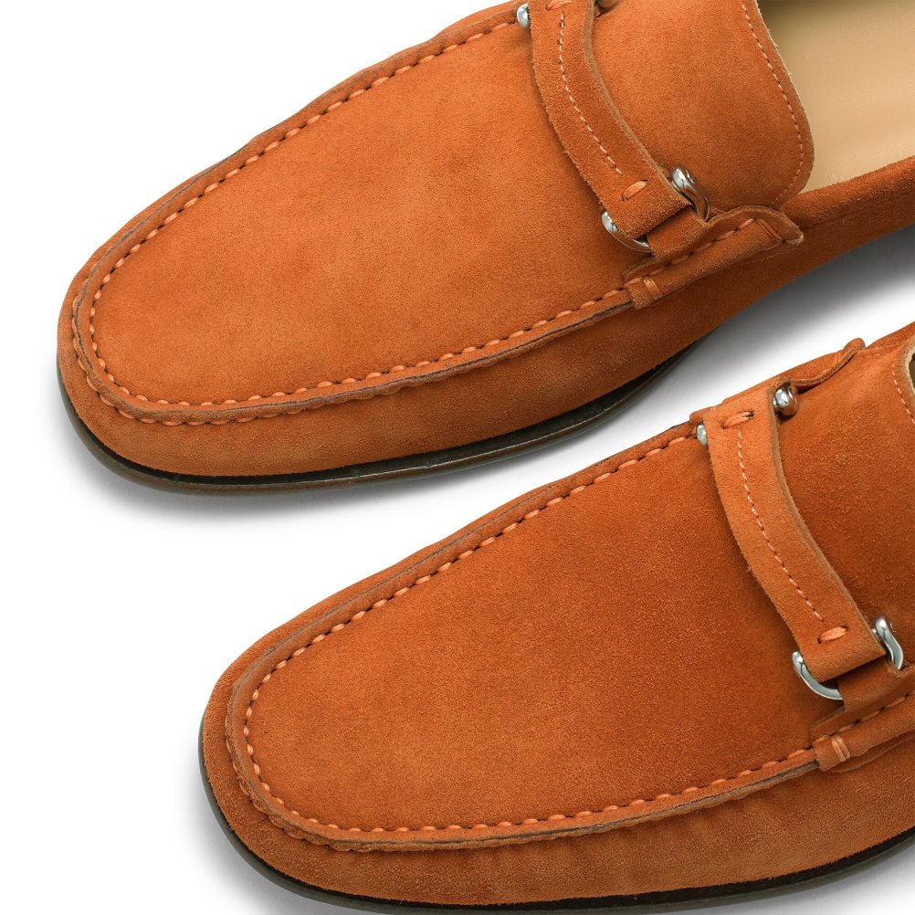 Orange Russell And Bromley Elite Slip On Men's Moccasins | CA-8716N