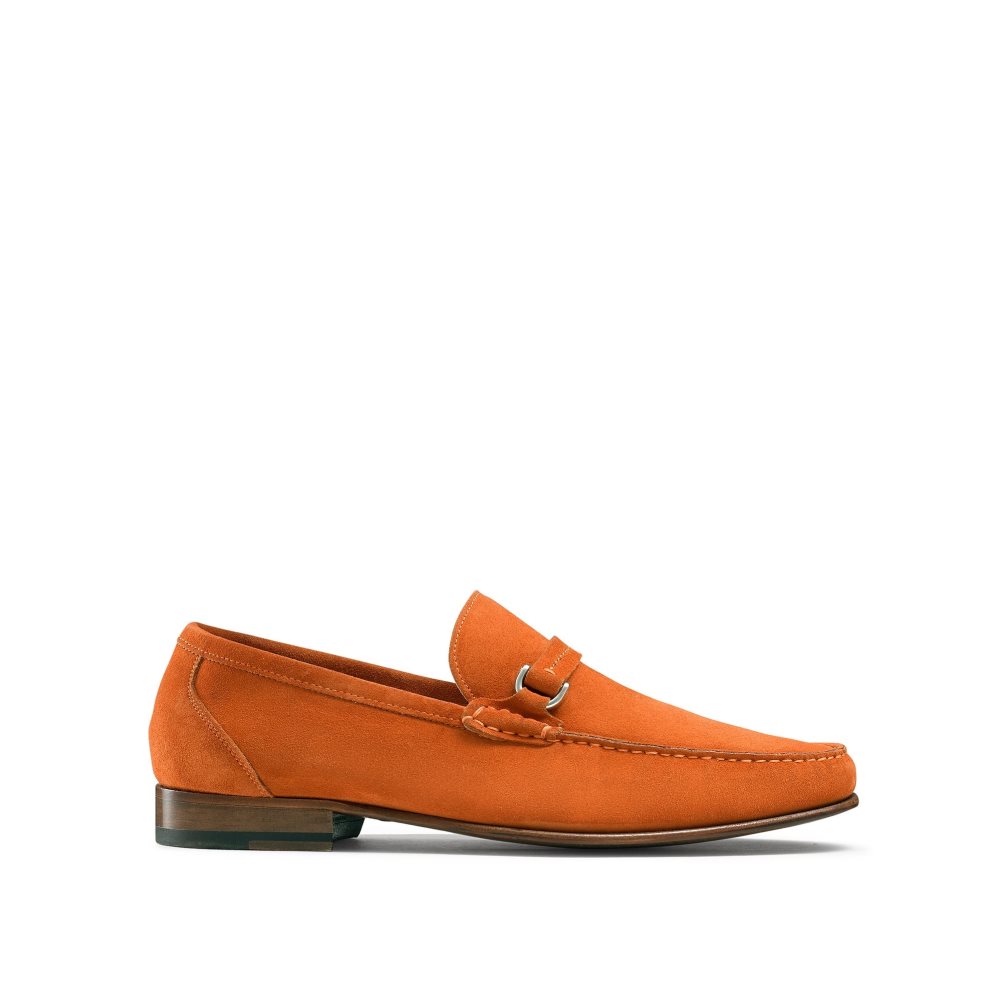 Orange Russell And Bromley Elite Slip On Men\'s Moccasins | CA-8716N