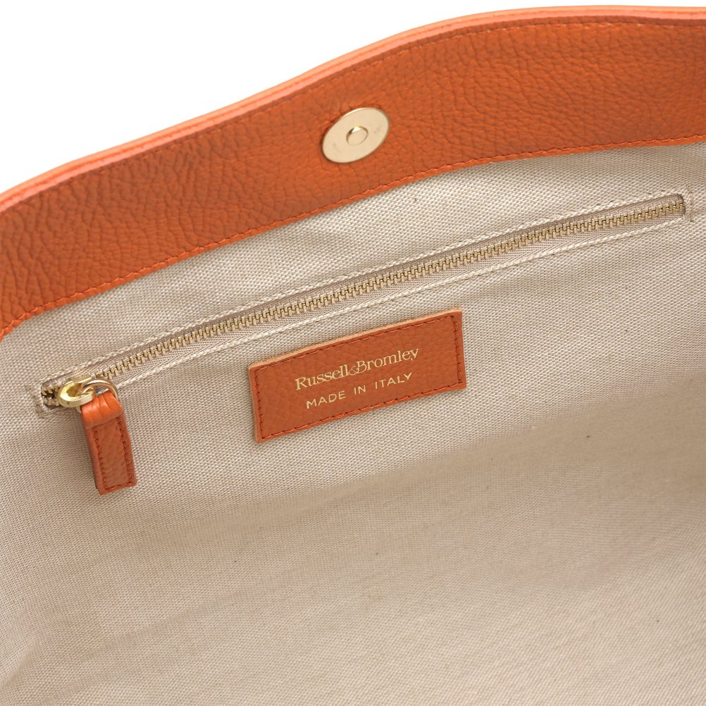 Orange Russell And Bromley Icon Chain East/West Grab Women's Tote Bags | CA-8471U
