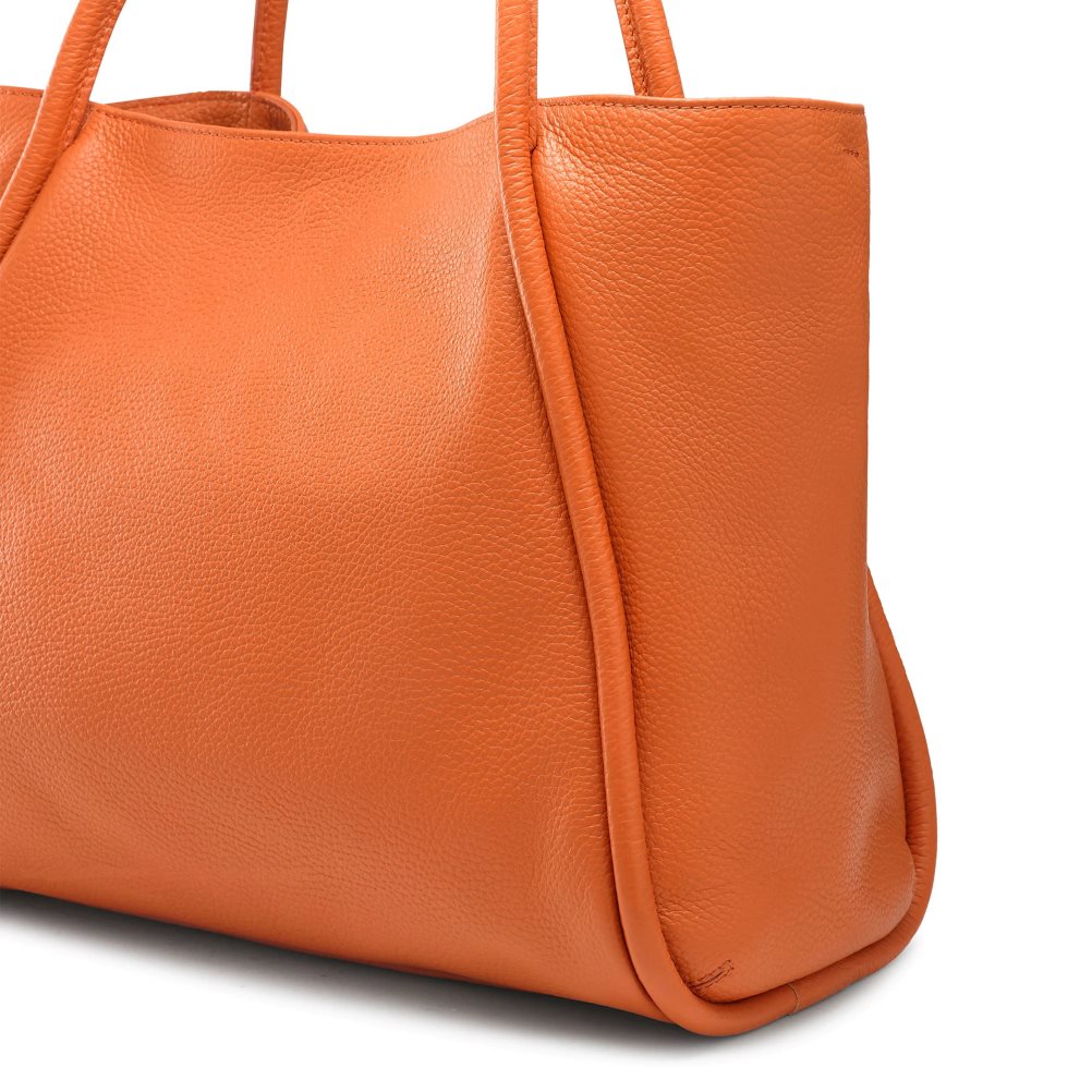 Orange Russell And Bromley Icon Chain East/West Grab Women's Tote Bags | CA-8471U