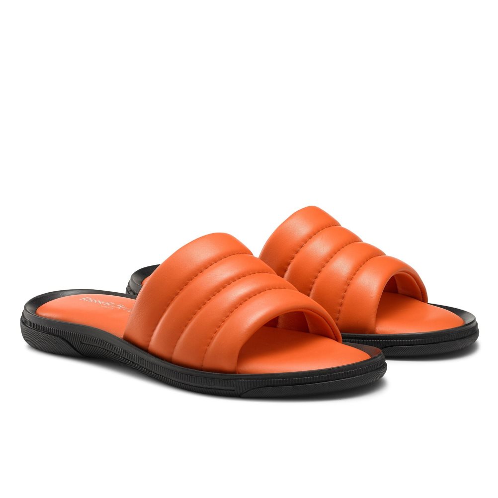 Orange Russell And Bromley Luxe Men's Slides | CA-5701Z