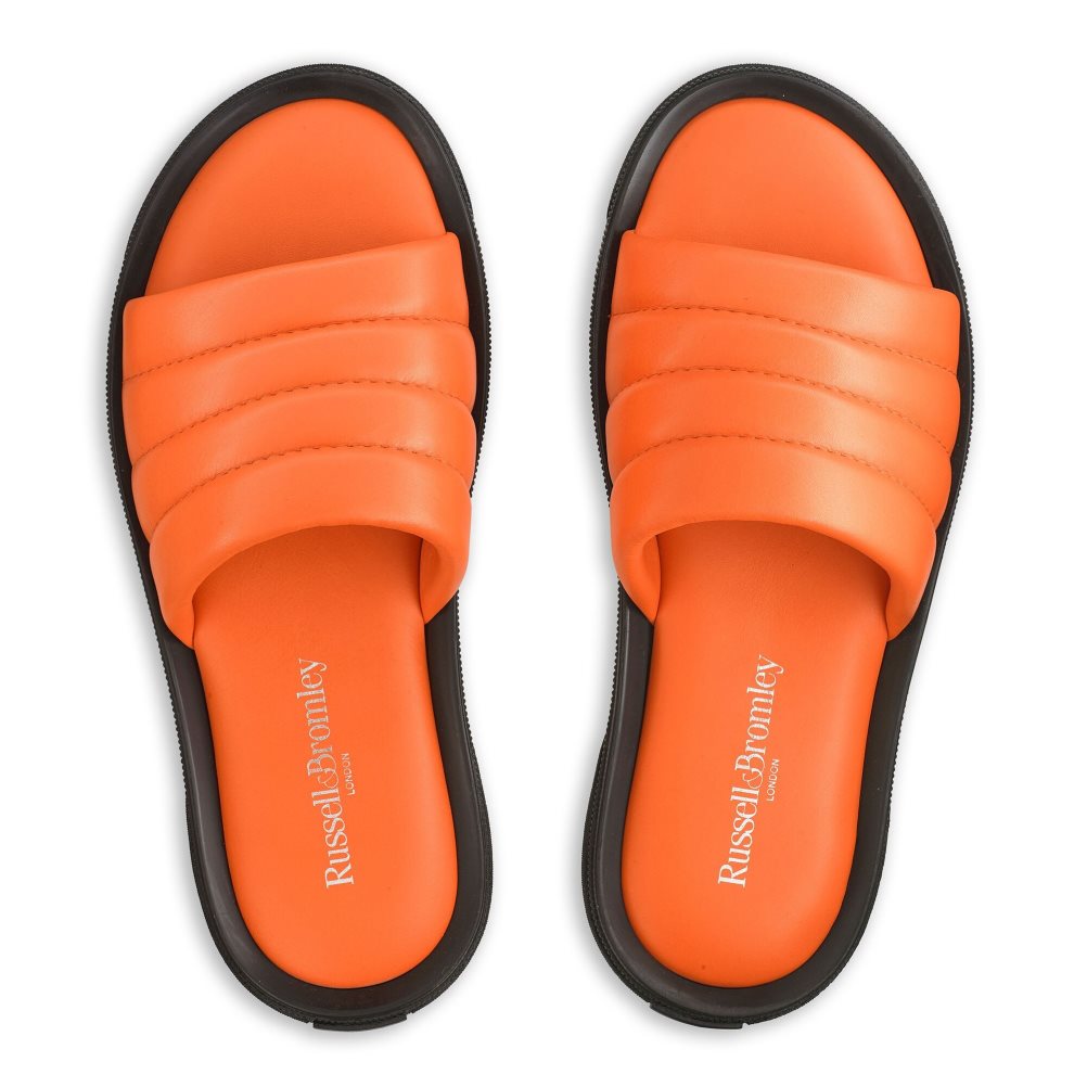 Orange Russell And Bromley Luxe Men's Slides | CA-5701Z