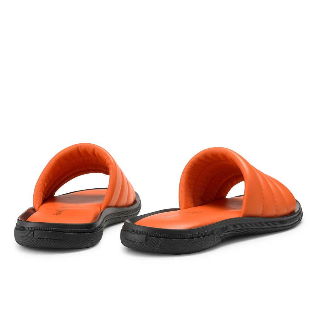 Orange Russell And Bromley Luxe Men's Slides | CA-5701Z