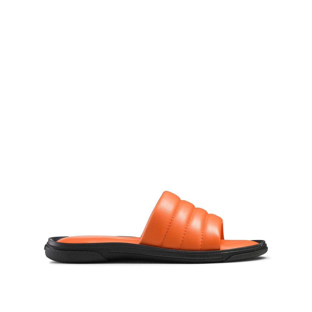 Orange Russell And Bromley Luxe Men\'s Slides | CA-5701Z